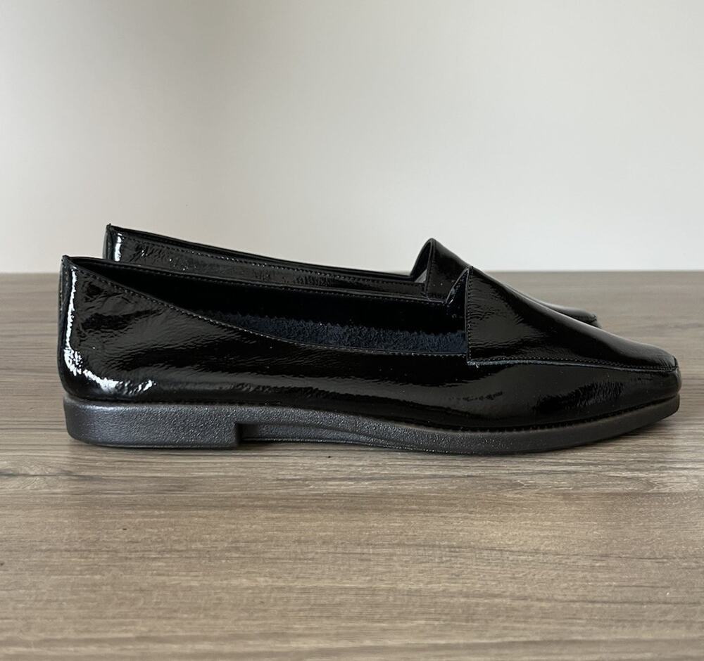 Women's Aerosoles Black Patent Leather Loafers Butter Up Slip On Women’s Size 9B